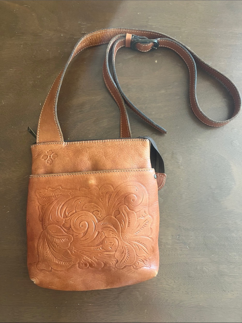 Patricia Nash Crossbody Leather Purse Brown